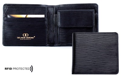 Herrenbörse mit Münz-u. Scheinfach PREMIUM LEDER MANHATTAN schwarz - RFID Protected