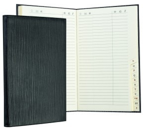 Adressbuch Pocket Format (gebunden) | Echtleder | PAGLIA schwarz