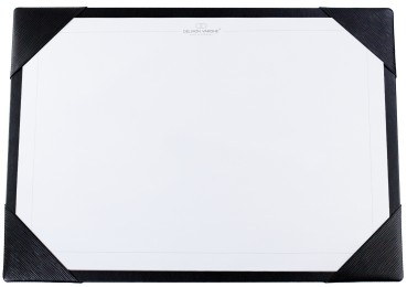 Schreibunterlage mit 4 Ecken + Papierblock PREMIUM LEDER MANHATTAN Paglia schwarz