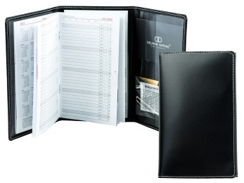 Taschenkalender 3-teilig für 2026  - Cambridge Top Grain Leder schwarz
