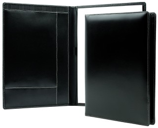 Schreibmappe DIN A4, incl. Memoblock CAMBRIDGE Top Grain Rindleder schwarz