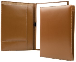 Schreibmappe DIN A4, incl. Memoblock CAMBRIDGE Top Grain Rindleder hellbraun