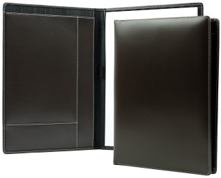 Schreibmappe DIN A4, incl. Memoblock CAMBRIDGE Top Grain Rindleder dunkelbraun