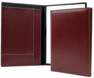 Schreibmappe DIN A4, incl. Memoblock CAMBRIDGE Top Grain Rindleder rot