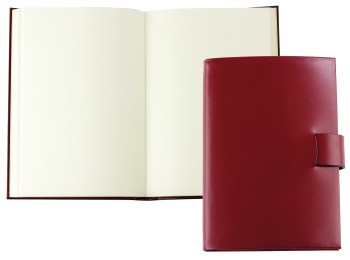 Notizbuch DIN A5 (gebunden) mit Stecklasche | Echtleder | CAMBRIDGE rot