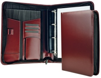 Manager Orga Mappe XXL in CAMBRIDGE Top Grain Rindleder rot