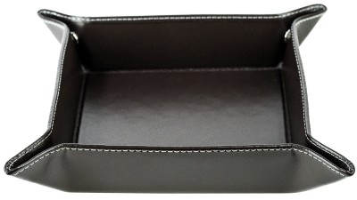 Taschenleerer / Utensilienschale CAMBRIDGE Top Grain Rindspaltleder mit heller Kontrastnaht dunkelbraun