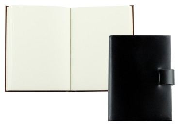 Notizbuch DIN A6+ (gebunden) mit Stecklasche | Echtleder | CAMBRIDGE schwarz