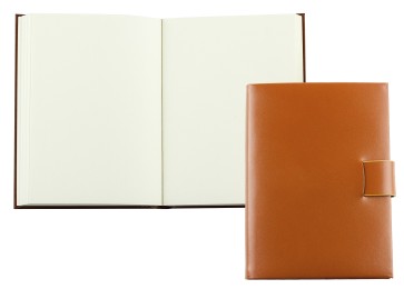 Notizbuch DIN A6+ (gebunden) mit Stecklasche | Echtleder | CAMBRIDGE hellbraun