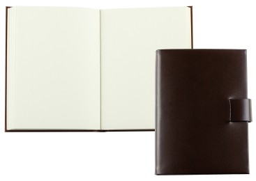 Notizbuch DIN A6+ (gebunden) mit Stecklasche | Echtleder | CAMBRIDGE dunkelbraun