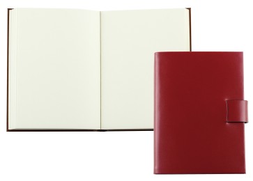 Notizbuch DIN A6+ (gebunden) mit Stecklasche | Echtleder | CAMBRIDGE rot