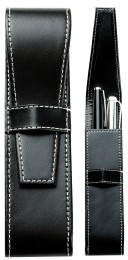 Schreibgeräteetui DUO CAMBRIDGE Top Grain Leder schwarz