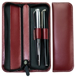 RV-Schreibgeräteetui DUO - CAMBRIDGE Top Grain Leder - rot