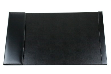 Schreibunterlage mit Klappleiste, inkl. Block und Kalender 2026/2027 CAMBRIDGE Top Grain Rindspaltleder mit heller Kontrastnaht schwarz