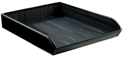 Briefablagekorb für DIN A4 CAMBRIDGE Top Grain Rindspaltleder schwarz