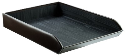 Briefablagekorb für DIN A4 CAMBRIDGE Top Grain Rindspaltleder dunkelbraun