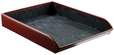 Briefablagekorb für DIN A4 CAMBRIDGE Top Grain Rindspaltleder rot