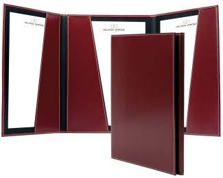 Vertragsmappe DIN A4 | Echtleder | CAMBRIDGE rot