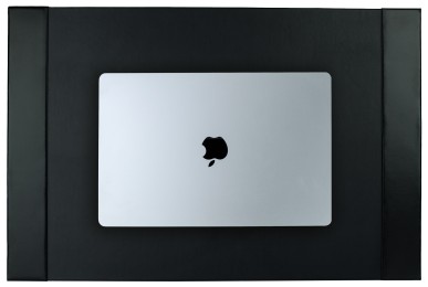 Schreibunterlage mit 2 Seitenleisten CAMBRIDGE Top Grain Rindspaltleder schwarz