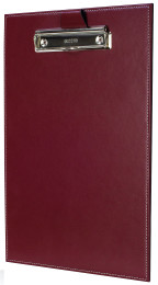 Klemmbrett DIN A4 mit Blockklemme in CAMBRIDGE Top Grain Rindspaltleder rot