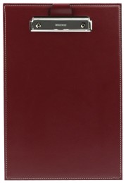 Klemmbrett DIN A4 mit Blockklemme in CAMBRIDGE Top Grain Rindspaltleder rot