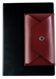 BOOKclip XL für Notizbücher und Kalender - CAMBRIDGE Top Grain Leder rot
