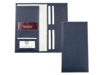 Reisebrieftasche mit RFID Schutz in Lederimitat ECO APPLE LEATHER dunkelblau