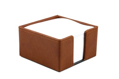 Zettelkasten SAFFIANO Lederimitat braun