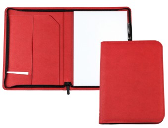 Reissverschluss Schreibmappe DIN A4 SAFFIANO Lederimitat rot
