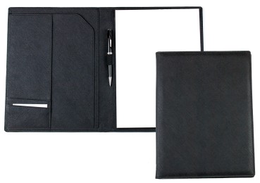 Schreibmappe DIN A4 SAFFIANO Lederimitat schwarz