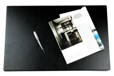 Exclusive Schreibunterlage  60 x 40 cm aus veganem Lederimitat schwarz - made in Germany
