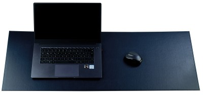 Exclusive XXXL Schreibunterlage  100 x 40 cm aus veganem Lederimitat dunkelblau - made in Germany