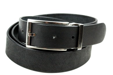 Ledergürtel PREMIUM Blankleder schwarz in 3cm Breite mit Dornschliesse silber satiniert